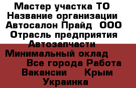 Мастер участка ТО › Название организации ­ Автосалон Прайд, ООО › Отрасль предприятия ­ Автозапчасти › Минимальный оклад ­ 20 000 - Все города Работа » Вакансии   . Крым,Украинка